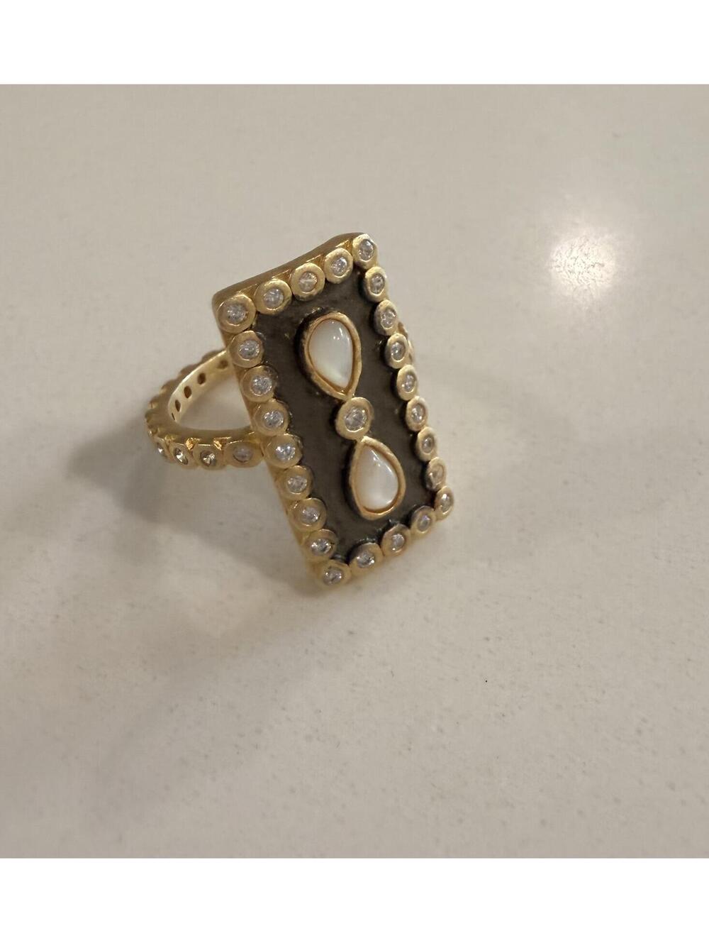 Frieda Rothman gold and black over sterling 925 size 6 ring